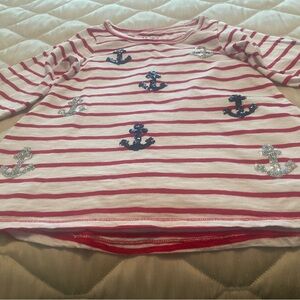 Hatley Red and White Long Sleeve Nautical Tee